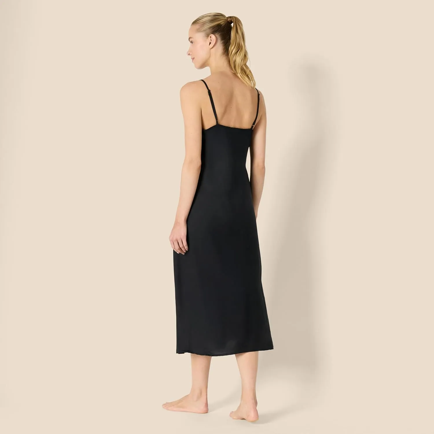 Amazon Essentials Women's Soft Satin Sleeveless Cami Midi Nightgown