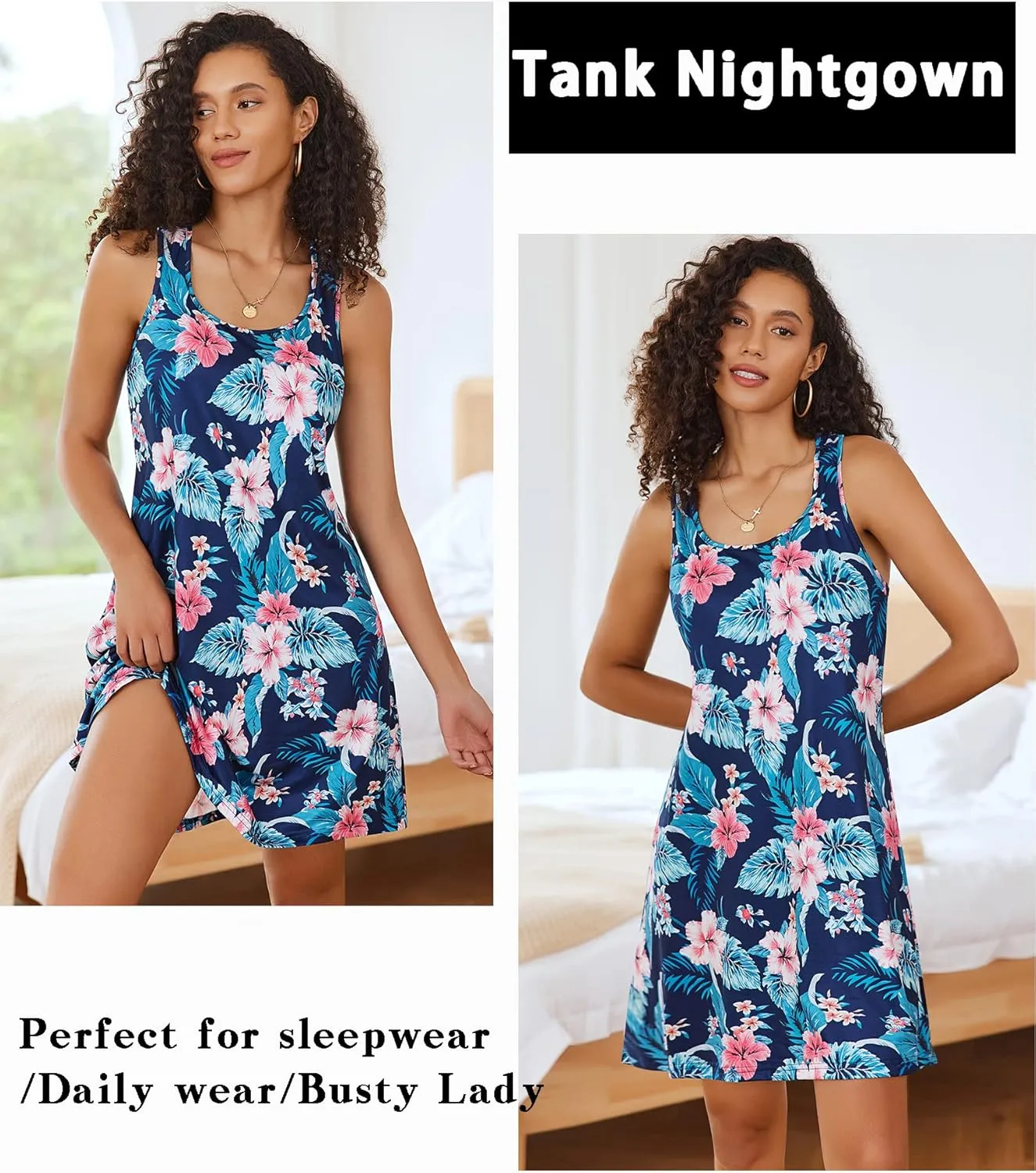 Avidlove Sleepwear for Women Tank Nightgown Chemise Racerback Sleeveless Sleep Dress