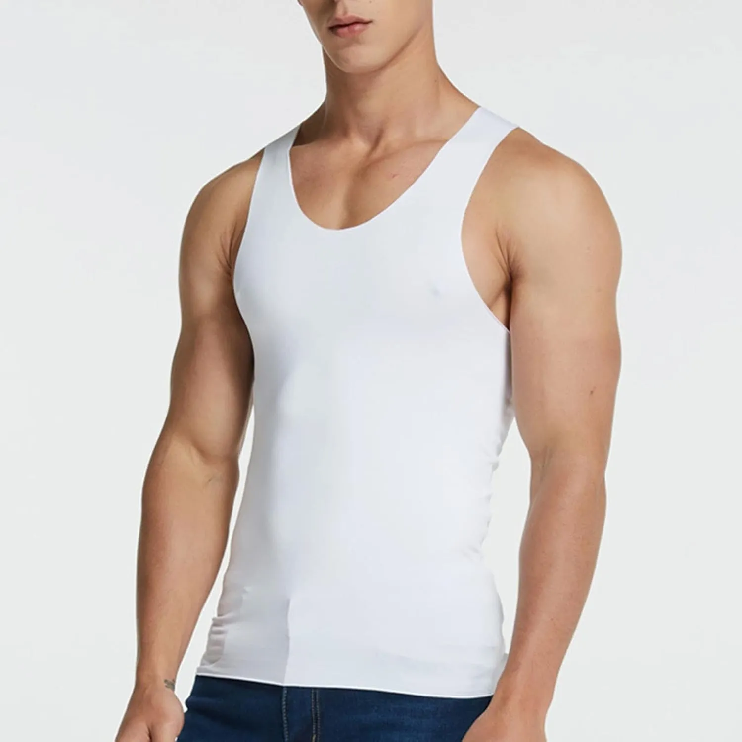 Big and Tall Tank Tops for Men Sleeveless Gym Workout Summer Muscle Tee Vest Athletic Sports Compression Undershirt