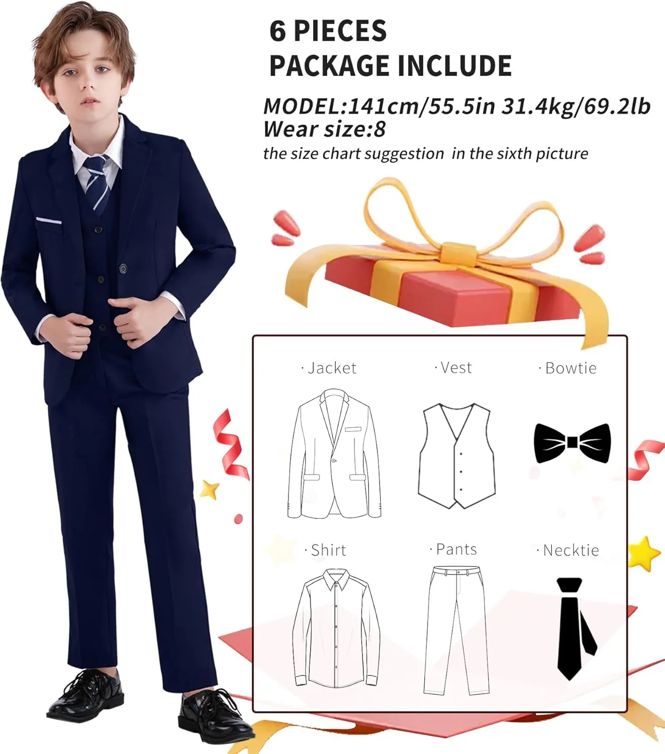 Boys Suit Formal Suits for Boy Slim Fit Kids Suit for Teen Boy Toddler Dress Boys Wedding Communion