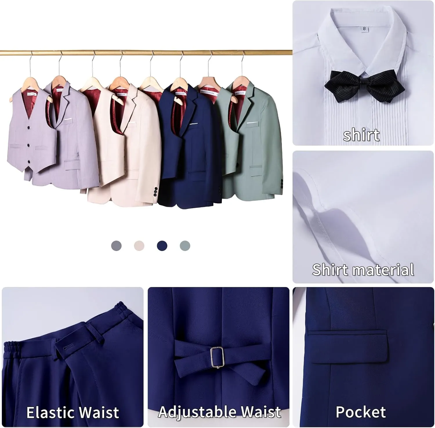 Boys Suit Formal Suits for Boy Slim Fit Kids Suit for Teen Boy Toddler Dress Boys Wedding Communion