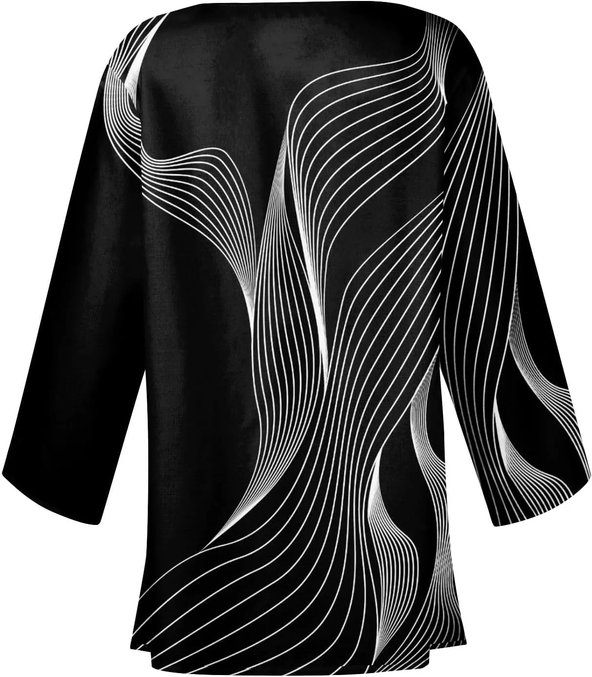 Cardigan Sweater for Womens Retro Print 3/4 Sleeve Blouse Tops Coat Casual Duster Cardigans Lightweight Jackets