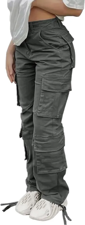 Cargo Pants for Women High Waisted Casual Pants Work Pants Baggy Stretchy Wide Leg Y2K Streetwear with Pockets