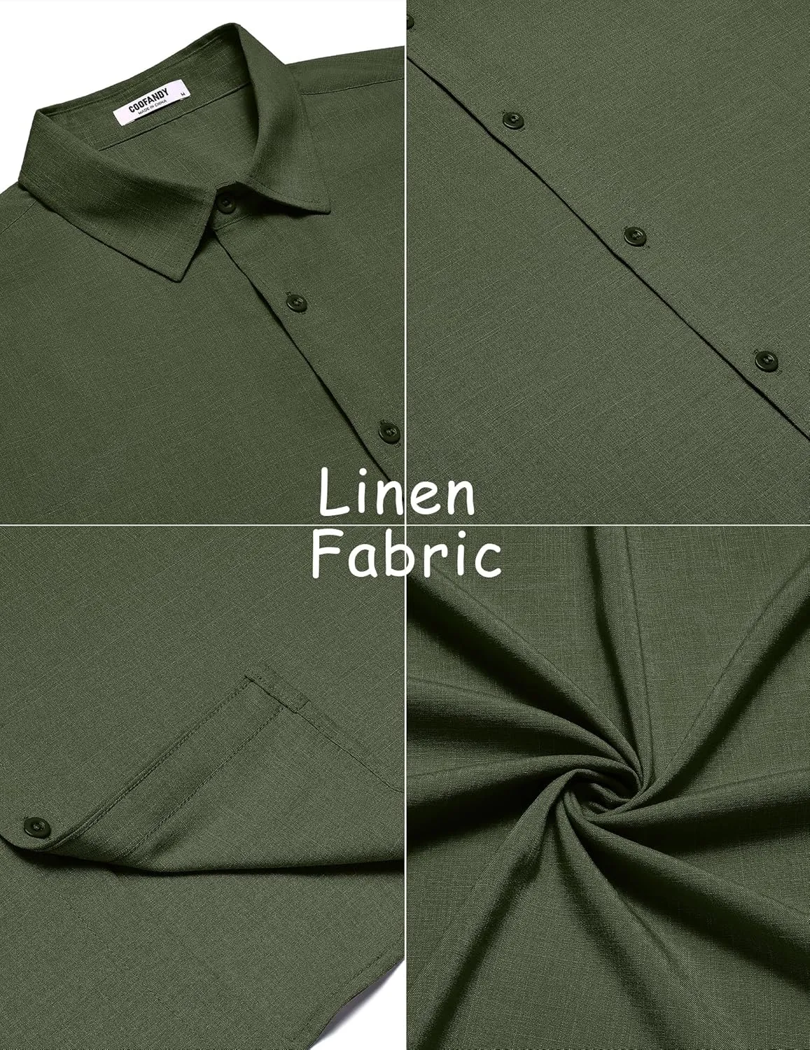 COOFANDY Mens Casual Summer Beach Shirt Button Down Short Sleeve Shirts Vacation Shirt Cotton Linen Shirts
