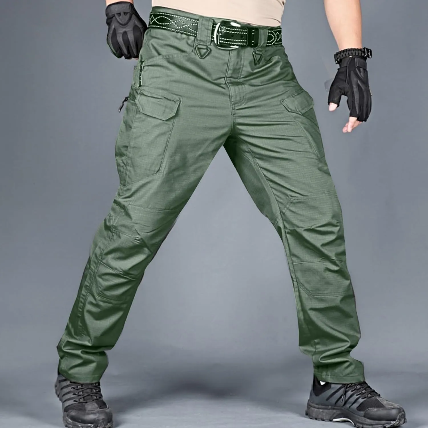 Fxbar Men's Flex Stretch Tactical Pants Ripstop Cargo Pants Lightweight Outdoor Work Hiking Pants for Men