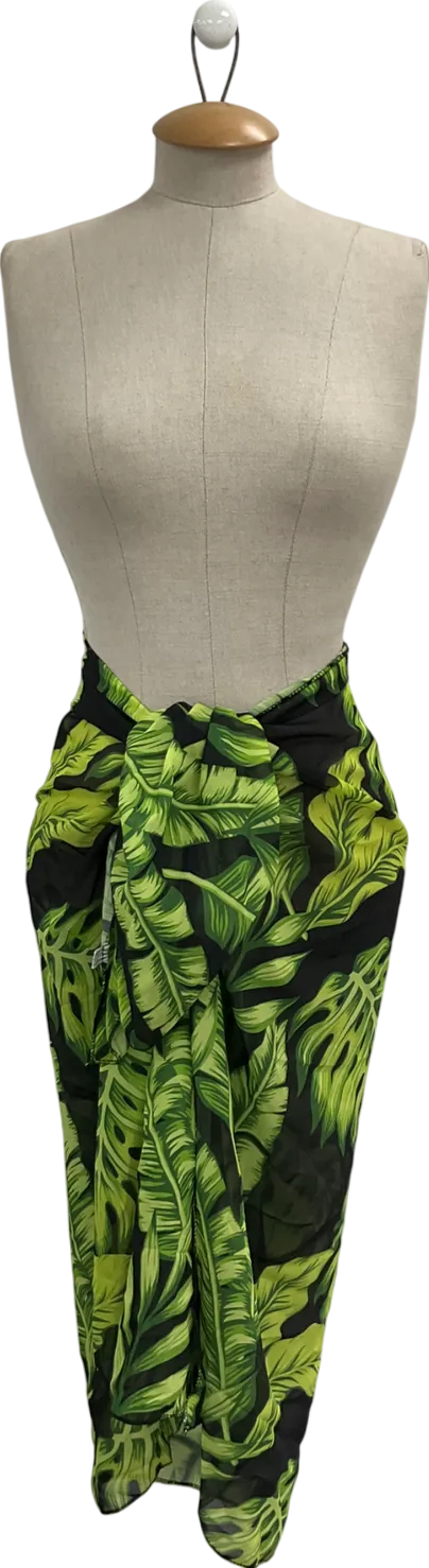 Green Palm Print Sarong One Size