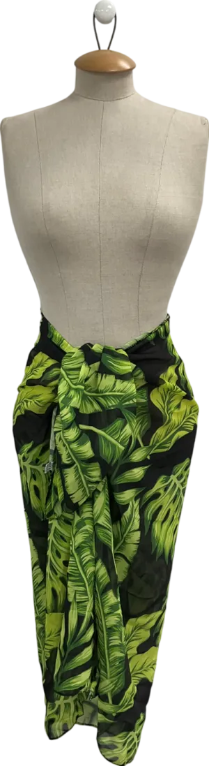 Green Palm Print Sarong One Size