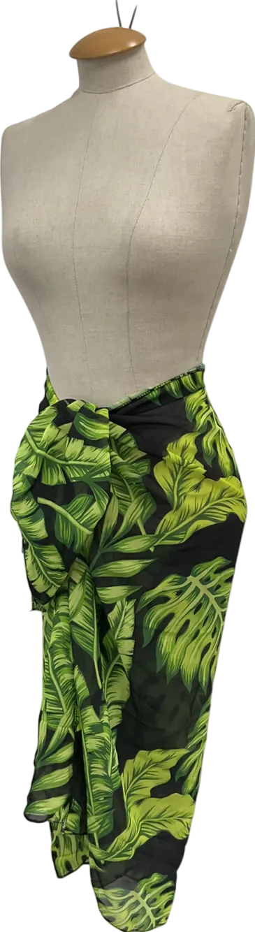 Green Palm Print Sarong One Size