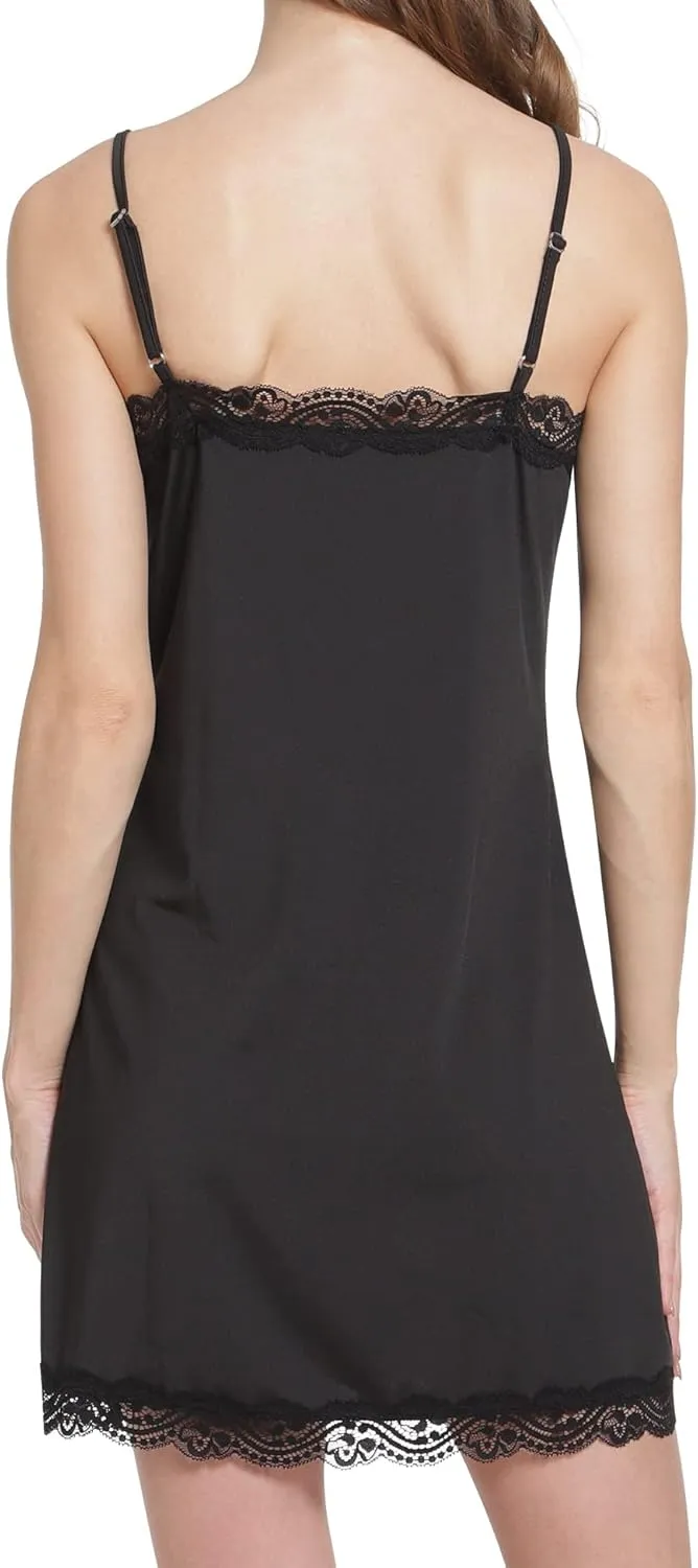 MANCYFIT Women's Full Slips Lace V-neck Adjustable Strap Sleepwear Dress