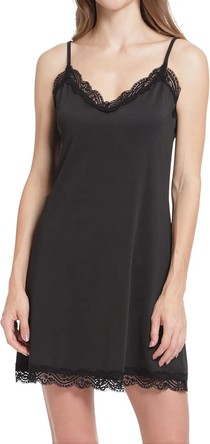 MANCYFIT Women's Full Slips Lace V-neck Adjustable Strap Sleepwear Dress