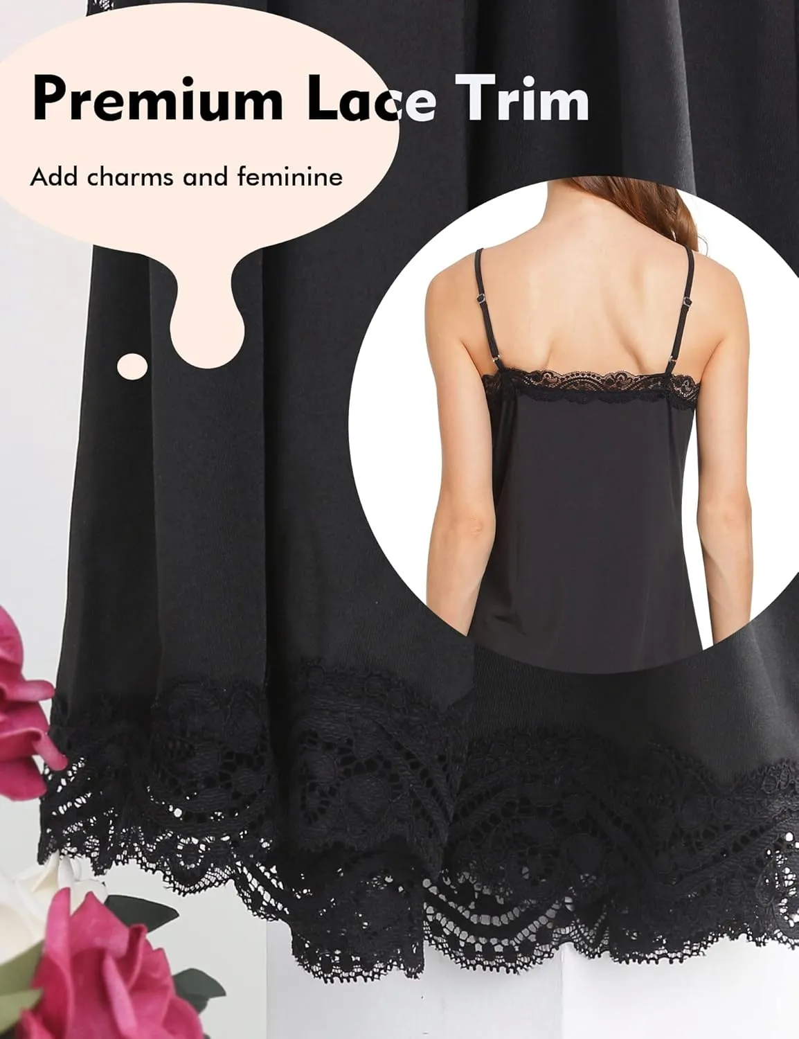 MANCYFIT Women's Full Slips Lace V-neck Adjustable Strap Sleepwear Dress