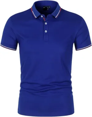 Mens Polo Shirts Contrast Collar Golf Tennis Short Sleeve Shirt Tops for Men Summer Collared Casual Shirt