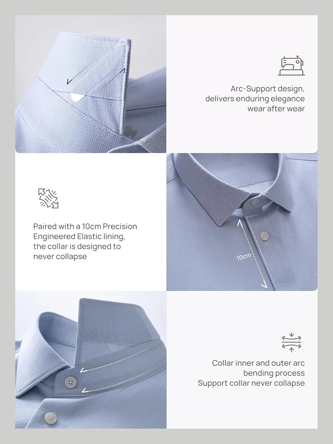 Mens Stretch Checkered Shirt- Wrinkle Free No Iron Slim Fit Breathable Dress Shirt for Office Travel
