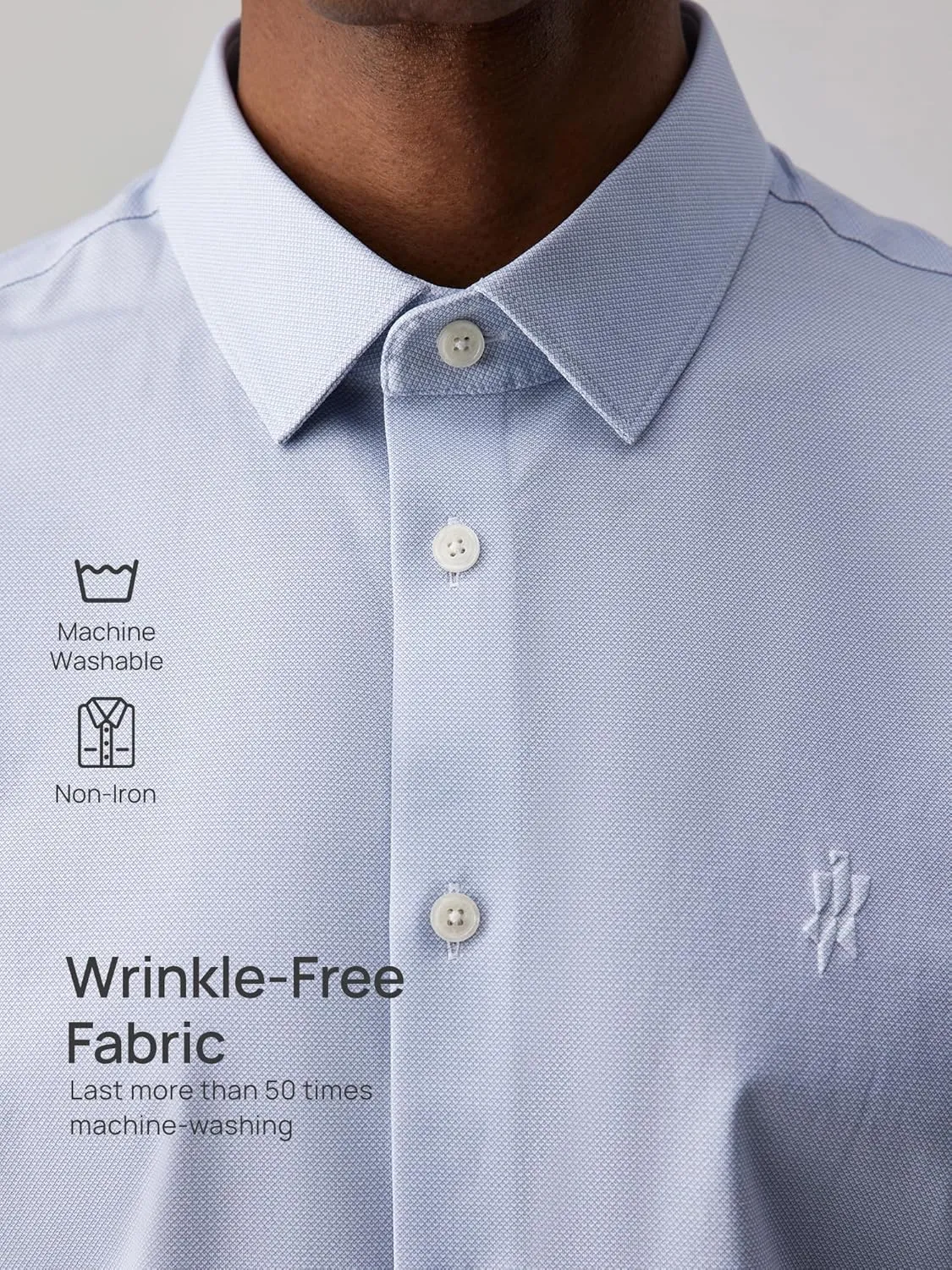 Mens Stretch Checkered Shirt- Wrinkle Free No Iron Slim Fit Breathable Dress Shirt for Office Travel