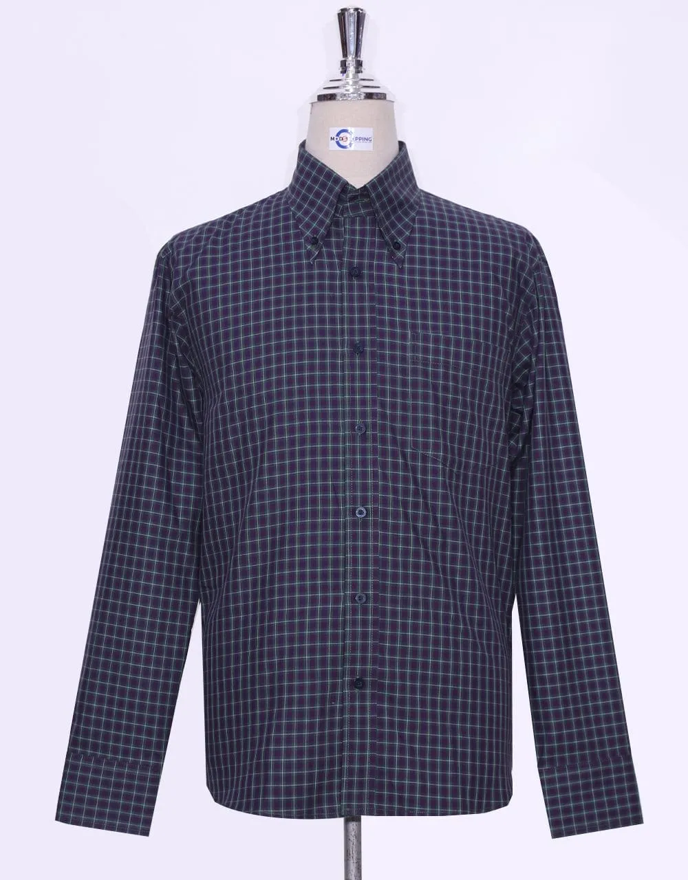 Purple And Green Gingham Check Shirt