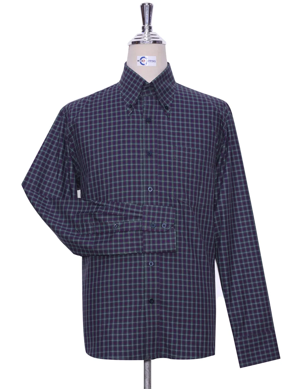 Purple And Green Gingham Check Shirt