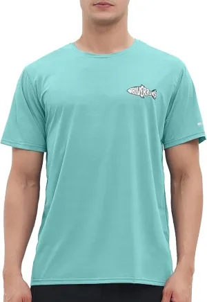 Riverruns UPF 50  UV Sun Protection Fishing Shirt Breathable Quick Dry Swim Shirt Rash Guard Water Beach T-Shirt for Men