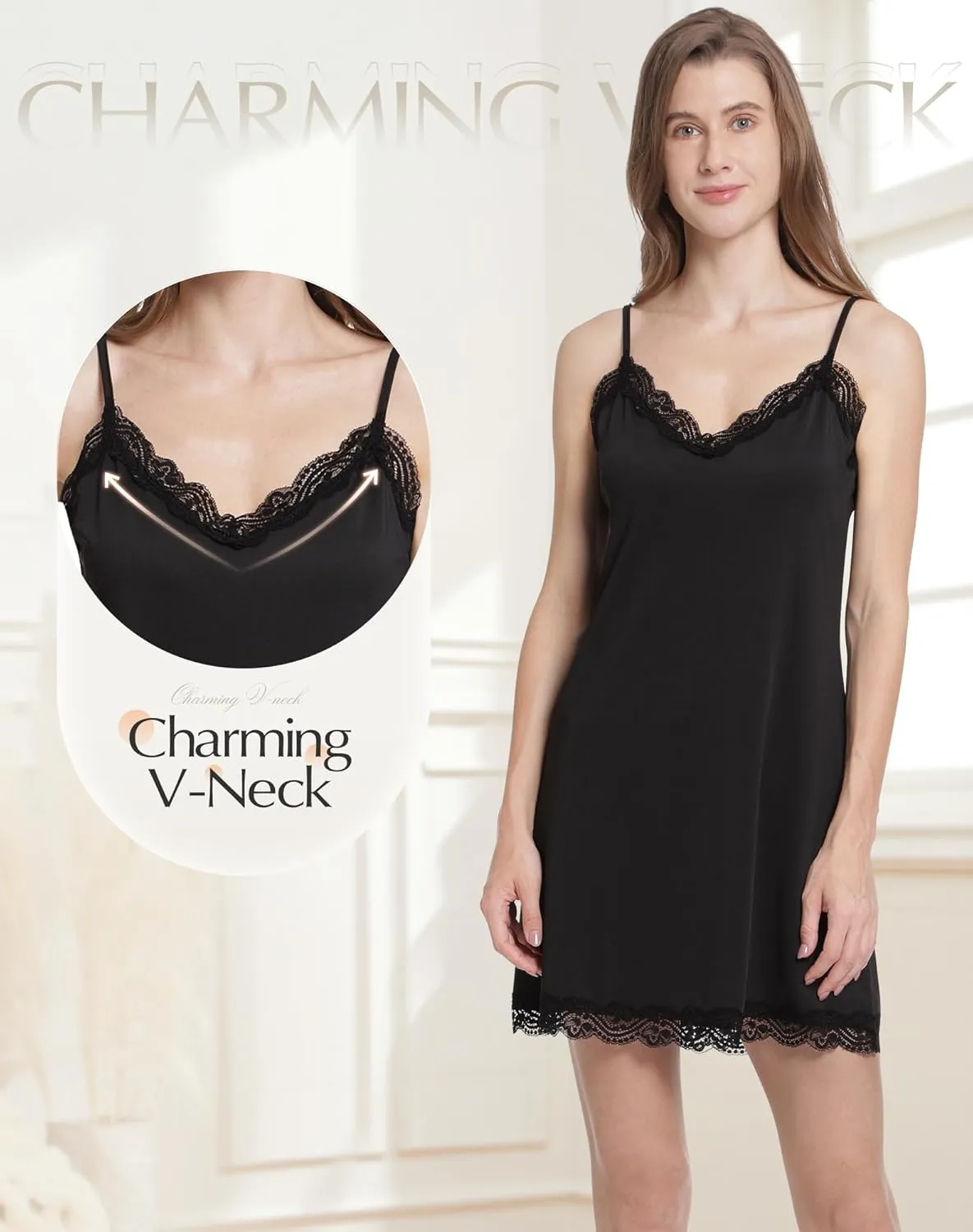 Subuteay Full Slips for Women Lace Slip Dress Spaghetti Straps for Under Dresses