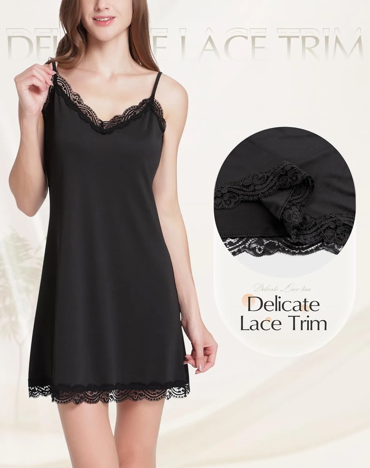 Subuteay Full Slips for Women Lace Slip Dress Spaghetti Straps for Under Dresses