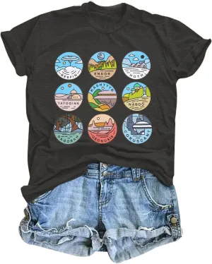 Womens World Traveler Shirt Magic Kingdom Graphic Tshirt Matching Trip T-Shirt Girl Vacation Hodilay Short Sleeve Top